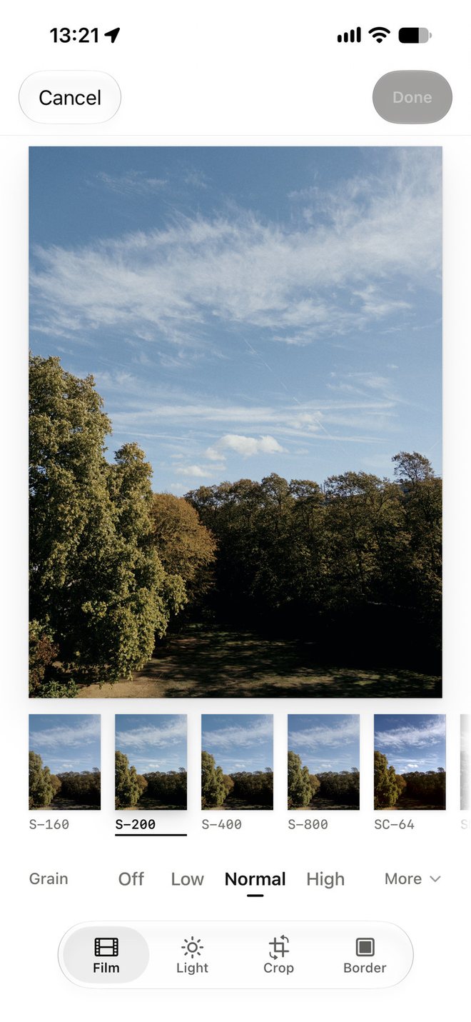 Edit, on Film: the same photo over a row of small versions, one in each film.